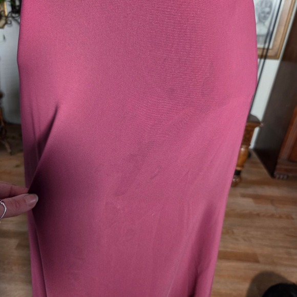 Alfred Angelo Signature Strapless Burgundy Gown Pleated Gown Formal Dress - Picture 6 of 7